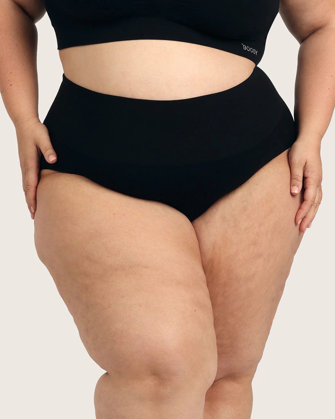 Shaper High Cut Full Briefs - Black - Image 18