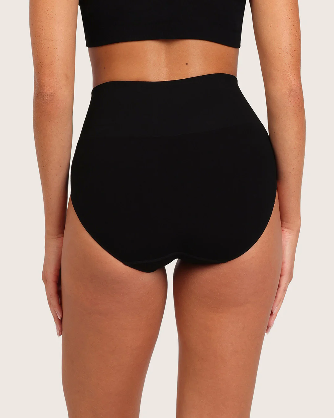 Shaper High Cut Full Briefs - Black - Image 3