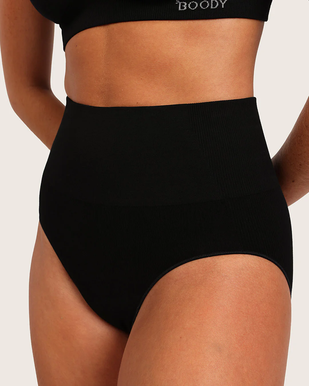 Shaper High Cut Full Briefs - Black - Image 4