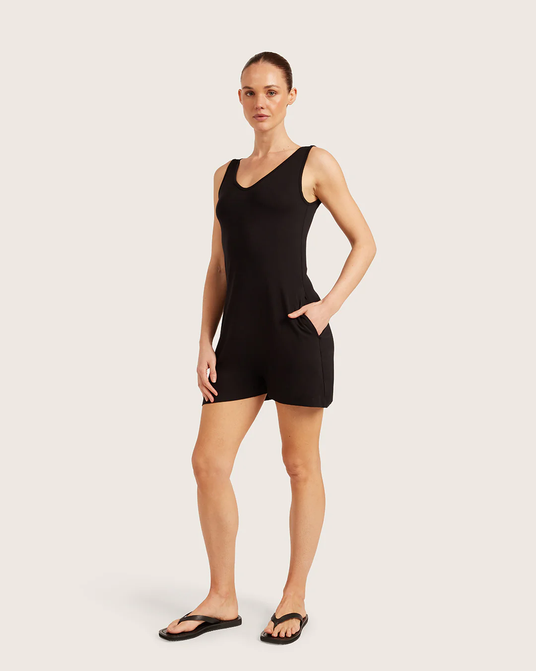 Short Romper - Black - Image 3