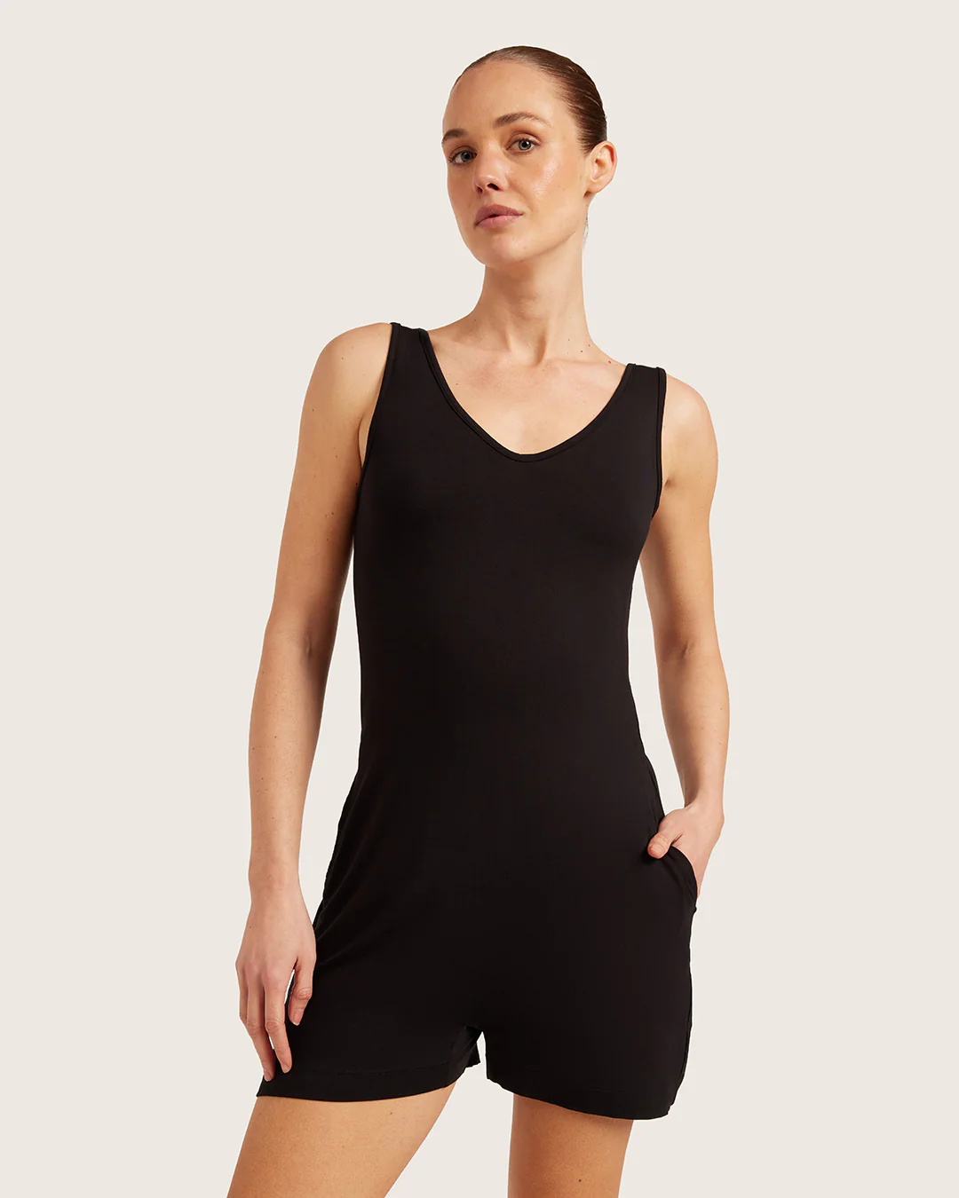 Short Romper - Black - Image 4