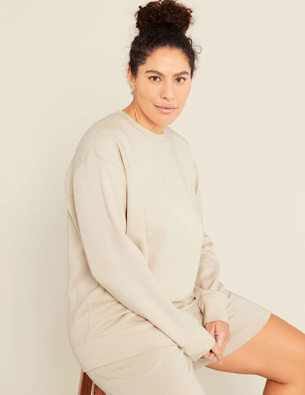 Unisex Crew Neck Sweater - Sand - Image 3