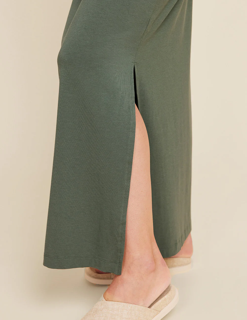 V-Neck Slip Dress - Moss - Image 14