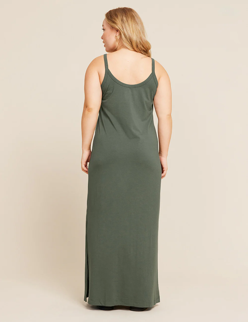 V-Neck Slip Dress - Moss - Image 8