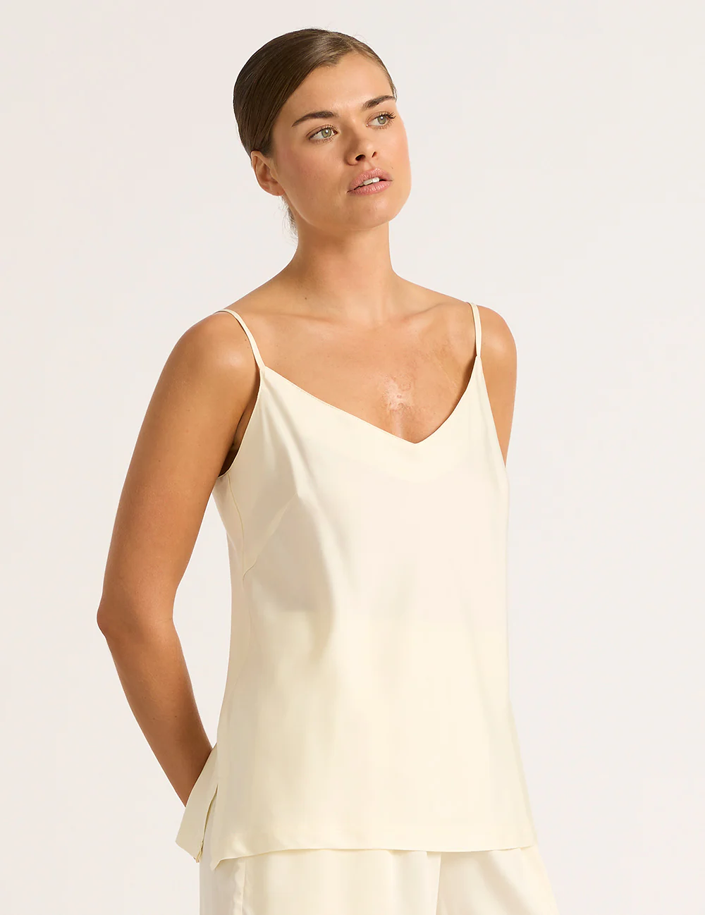 Vegan Silk Cami - Pearl - Image 3