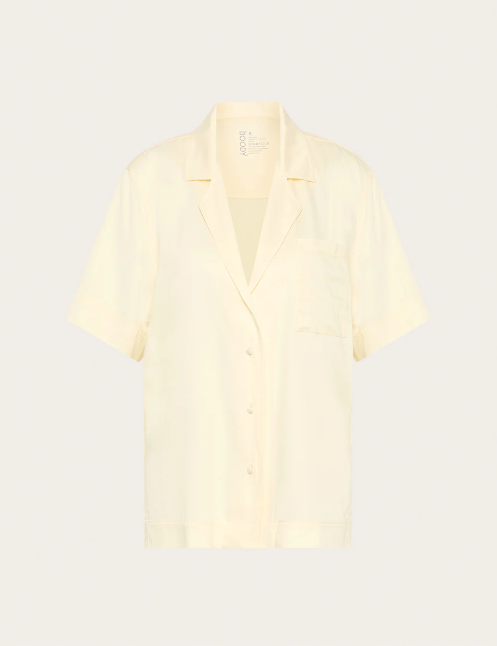 Vegan Silk Short Sleeve Shirt - Pearl - Image 12