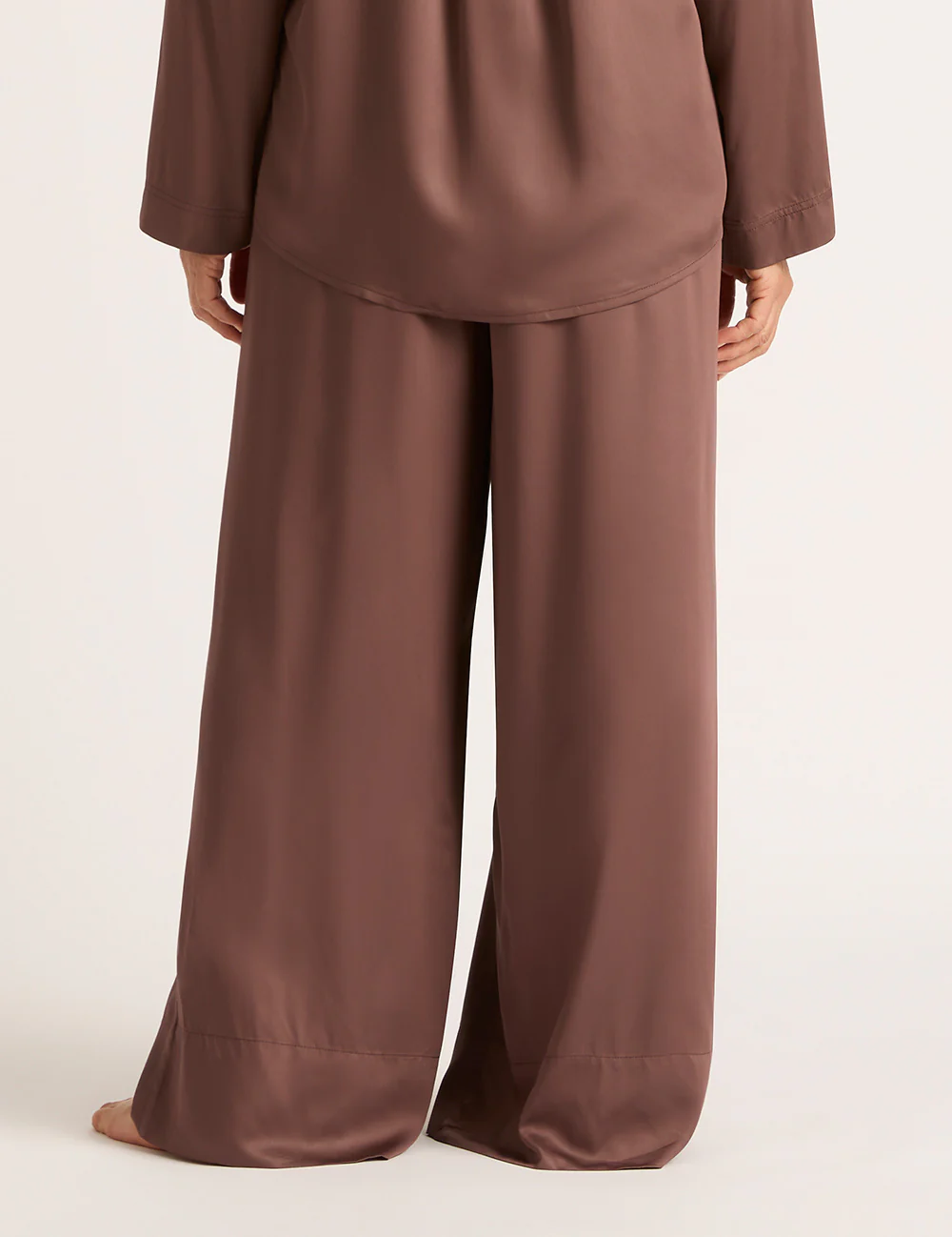 Vegan Silk Wide Leg Pants - Garnet - Image 8