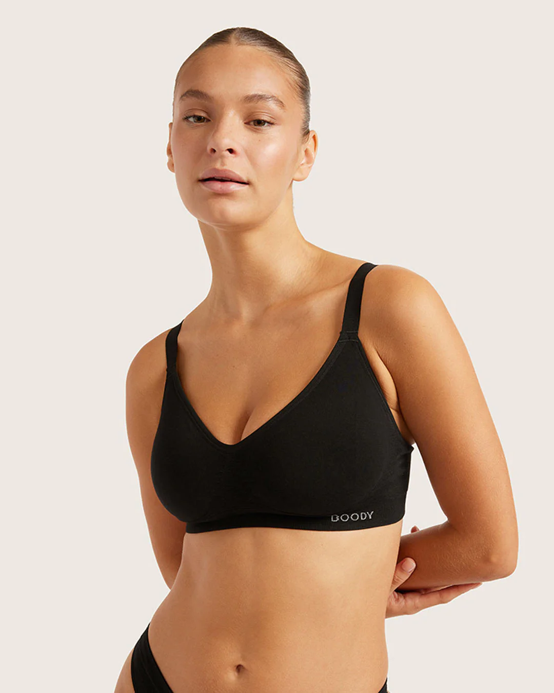 Wireless Full Bust T-Shirt Bra - Black - Image 3