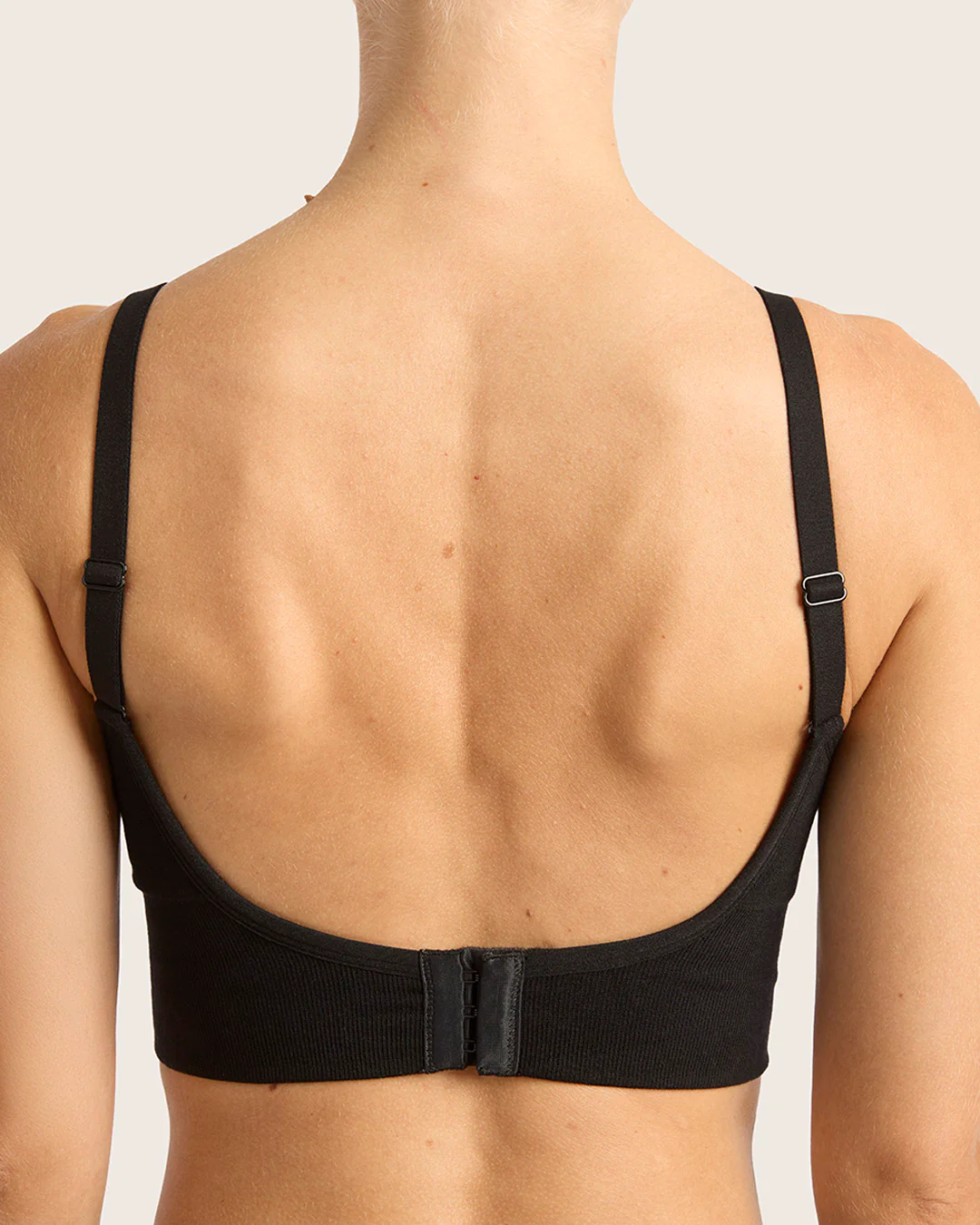 Wireless Low Back Bra - Black - Image 5