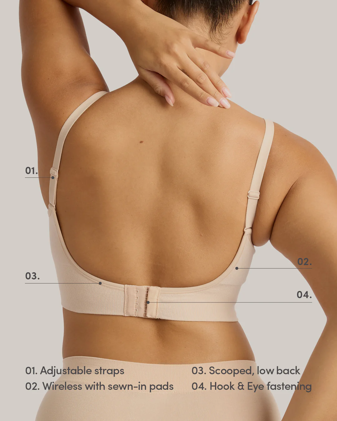 Wireless Low Back Bra - Shell - Image 13