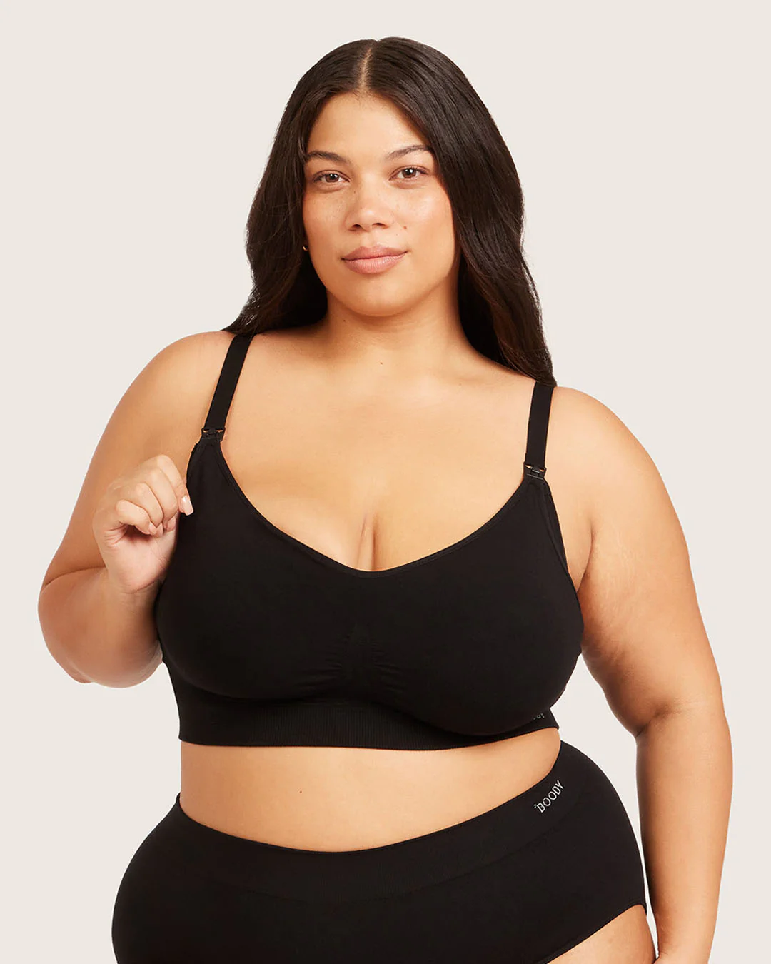 Wireless Maternity Bra - Black - Image 17