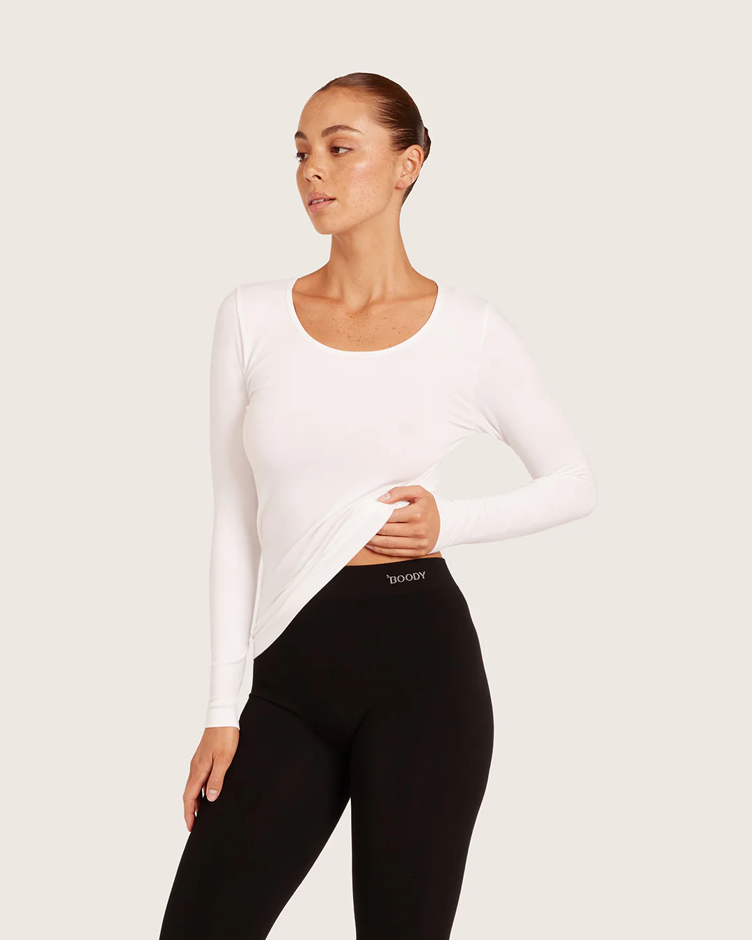 Women's Base Layer Long Sleeve Top - White - Image 2