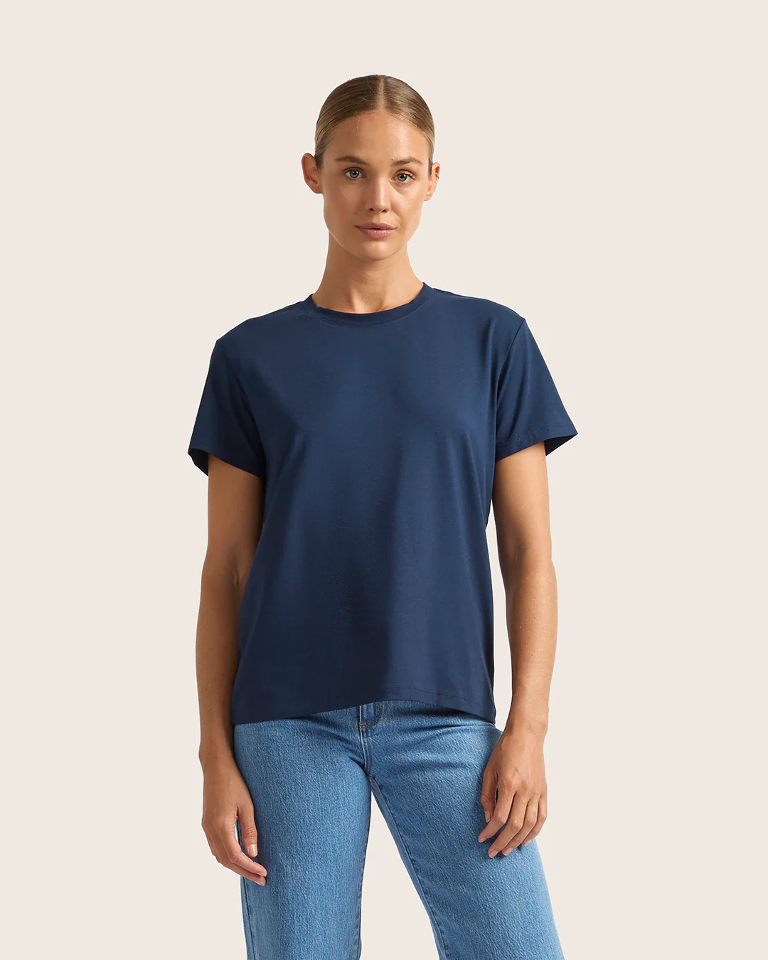 Women's Classic Crew Neck T-Shirt - Navy - Image 7