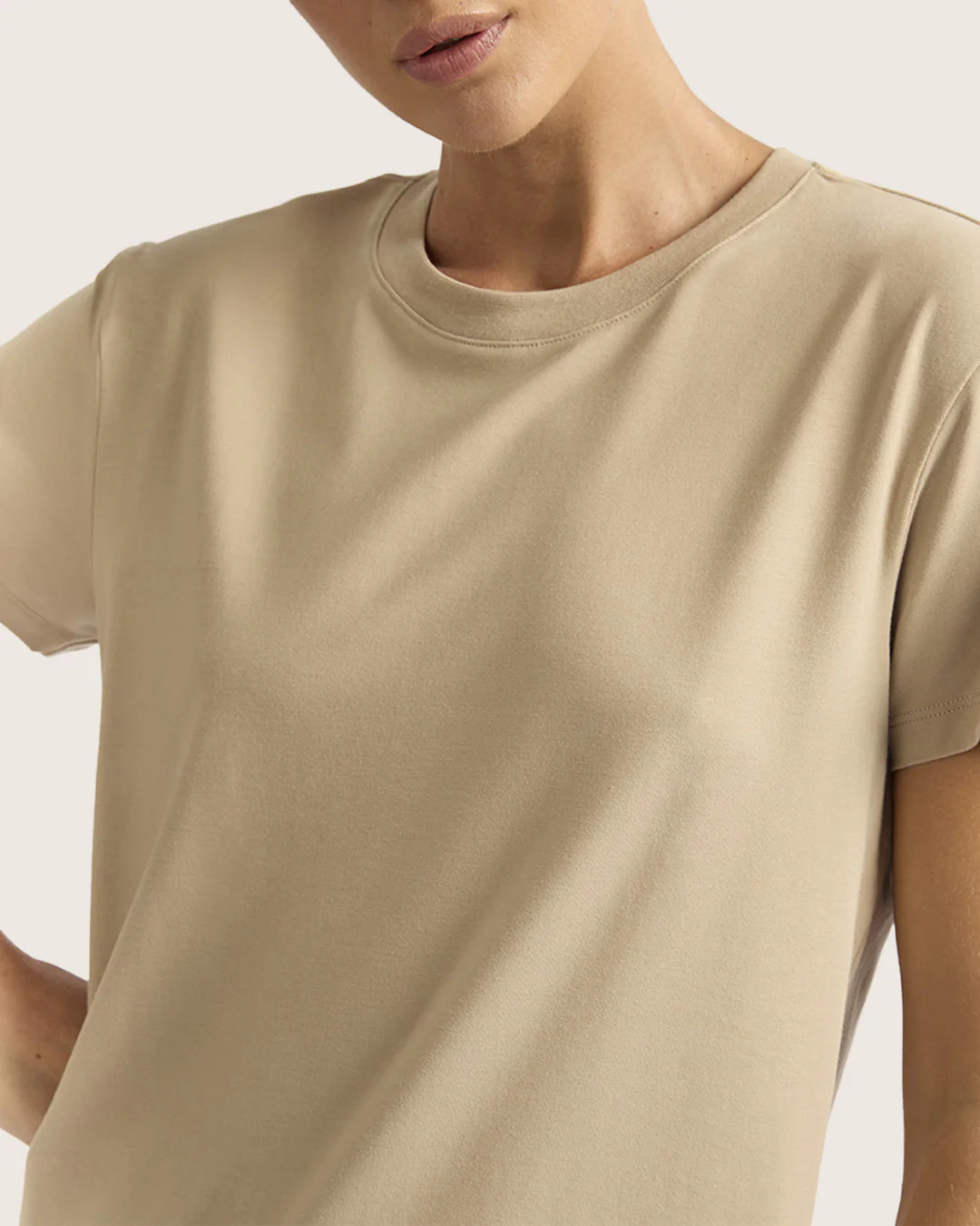 Women's Classic Crew Neck T-Shirt - Stone - Image 5