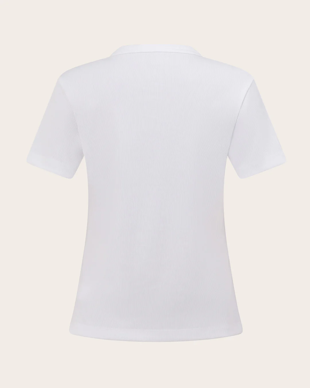 Women's Ribbed Crew Neck T-Shirt - White - Image 18