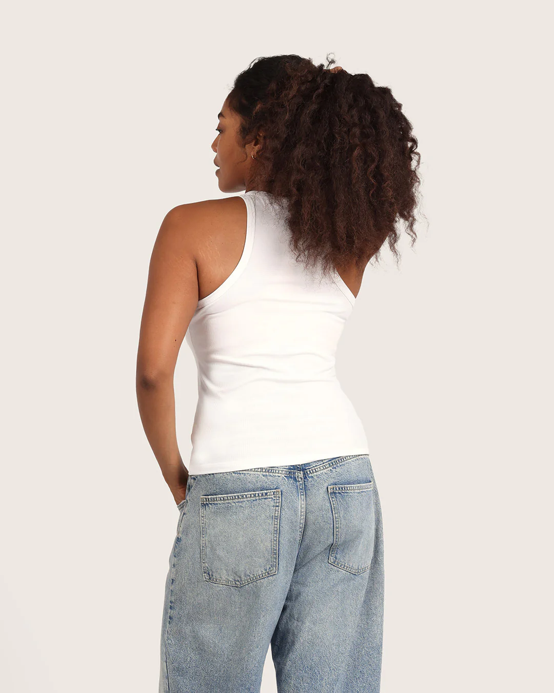 Women's Ribbed Racerback Tank - White - Image 13