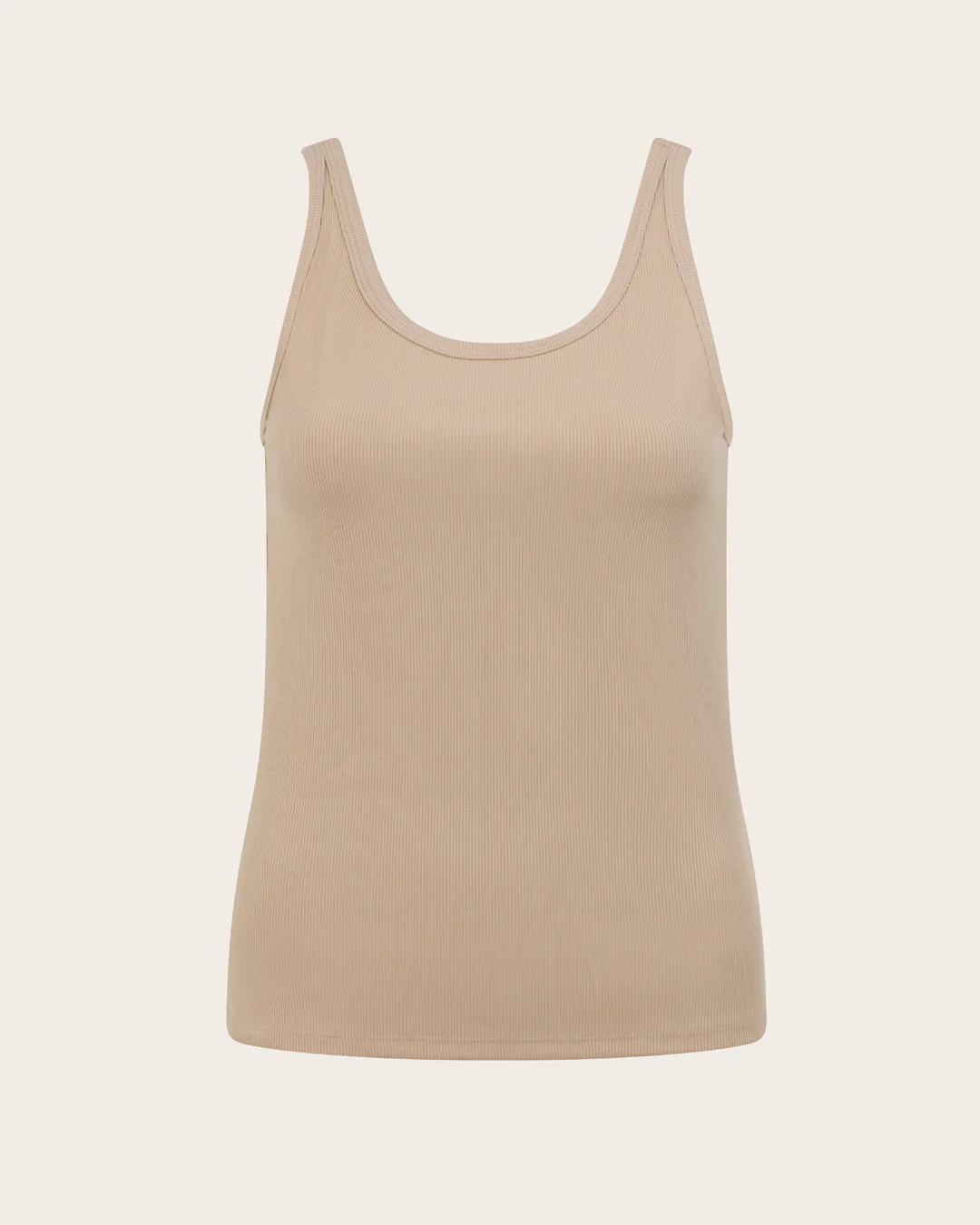 Women's Ribbed Tank Top - Stone - Image 10