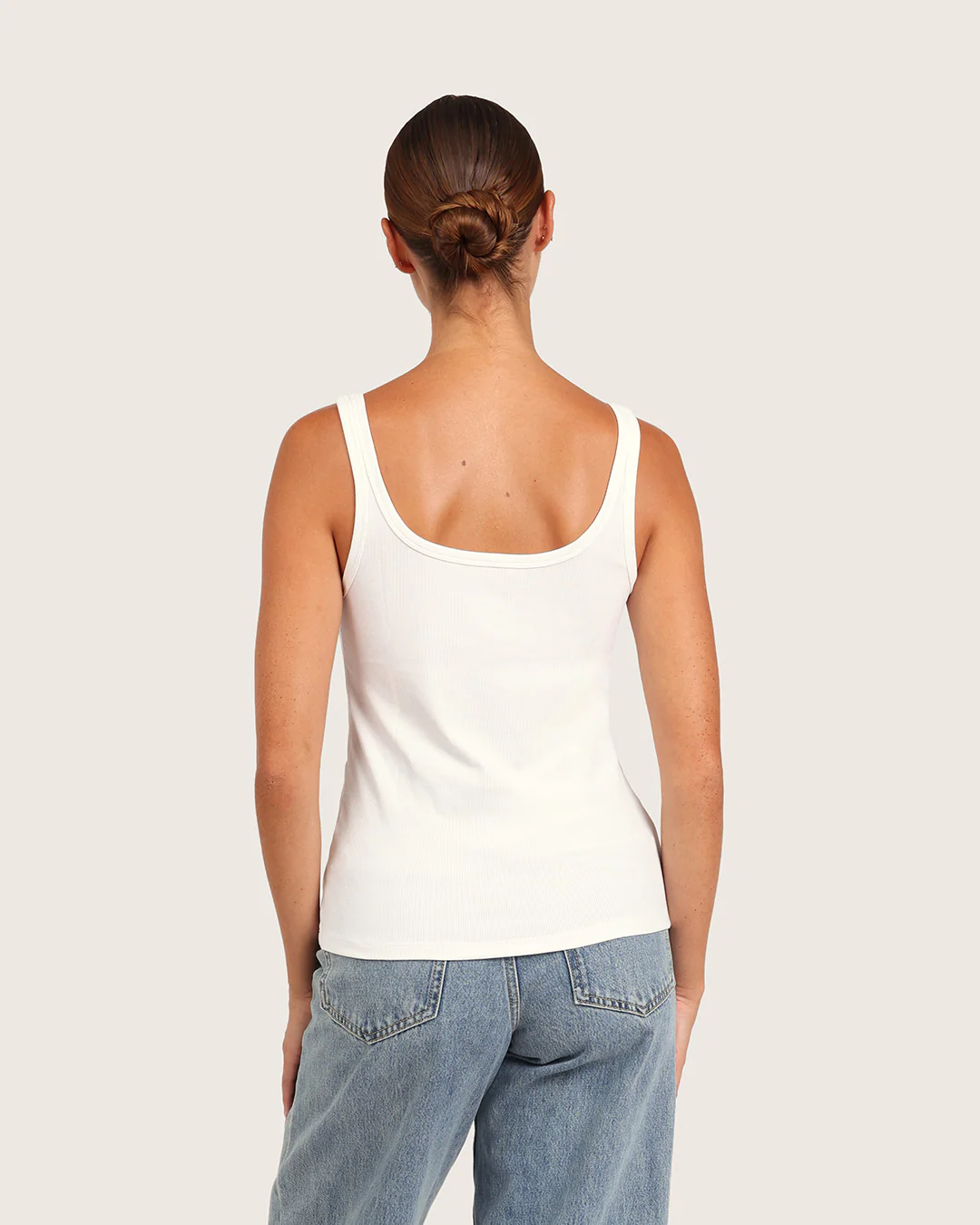 Women's Ribbed Tank Top - White - Image 3