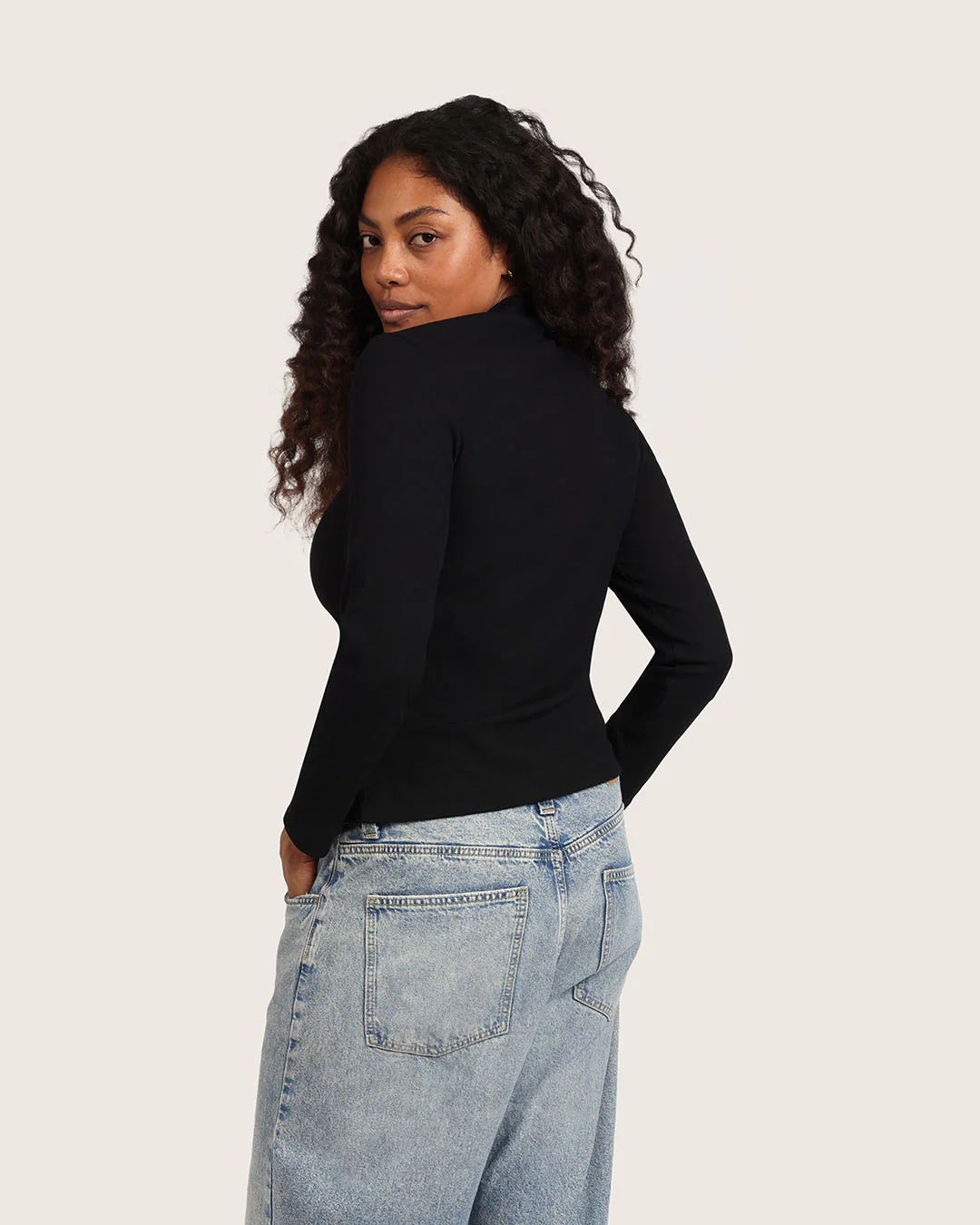 Women's Ribbed Turtleneck Top - Black - Image 11