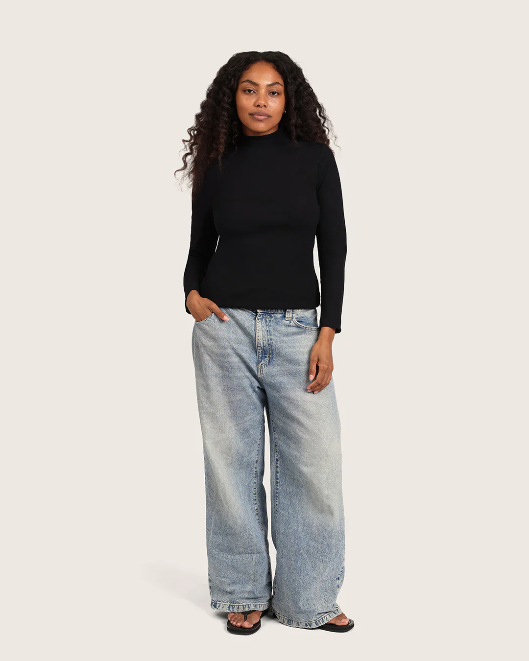 Women's Ribbed Turtleneck Top - Black - Image 14