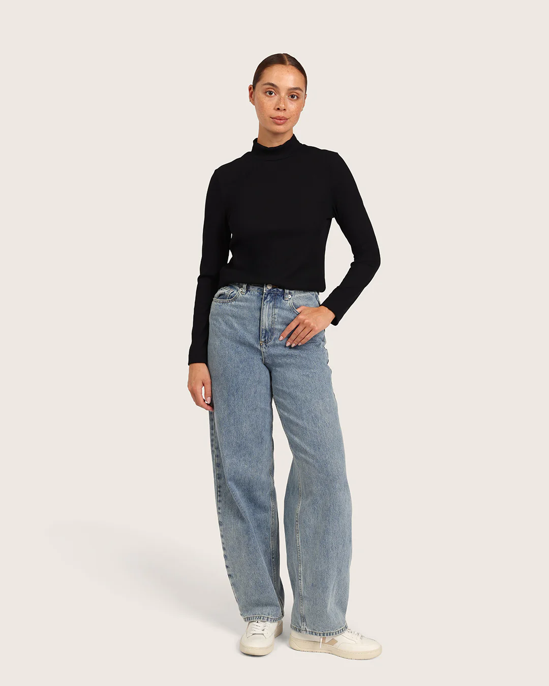 Women's Ribbed Turtleneck Top - Black - Image 6
